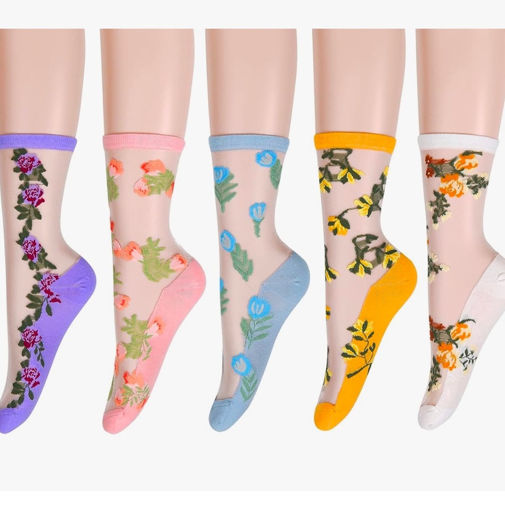Electric Daisy floral embroidered ballet corset ankle socks Lolita dollbaby new